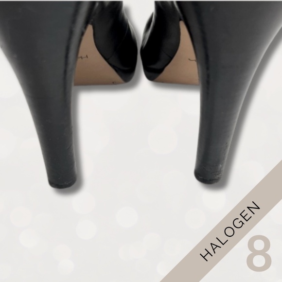 Halogen Black High Heels | Women's 8 | Classic Leather  3" Heel Closed Toe  Pump - Picture 5 of 5